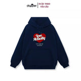 Áo Hoodie Chất Nỉ Lót Bông Mềm, In Tên Của Bạn,Trái Tim Đỏ