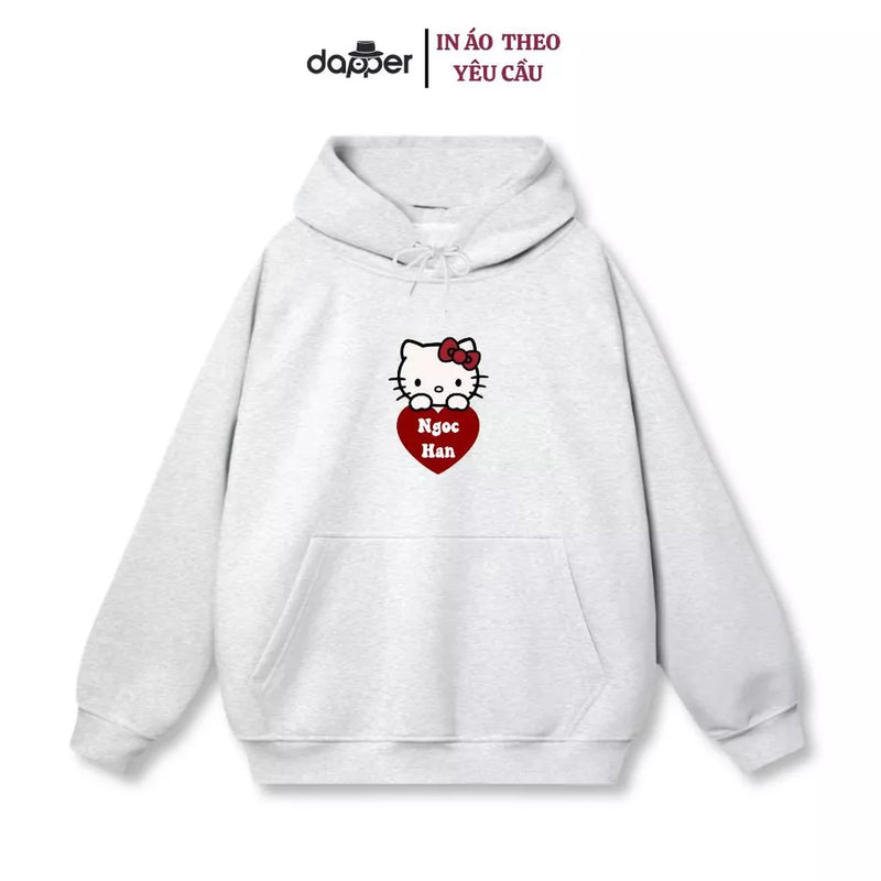 Áo Hoodie Hello Kitty Chất Nỉ Lót Bông Mềm,Ôm Trái Tim