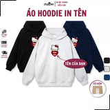 Áo Hoodie Hello Kitty Chất Nỉ Lót Bông Mềm,Ôm Trái Tim