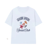 Áo Thun Mùa Hè Đi Biển Trái Cây Hình Sò Ốc Seaside Lovers