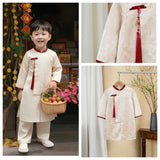 Red- White Ao Dai For Boy