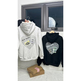 Áo Hoodie Chất Nỉ Bông Dày Trái Tim Vân Tay In Tên Bạn & Ảnh