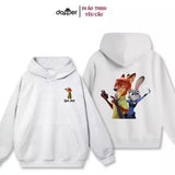 Áo Hoodie Nam Nữ Form Basic In Tên + Hoạt Hình