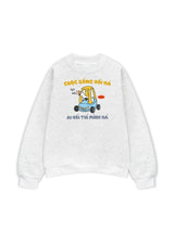 Áo Sweater Form Rộng In Meme Chú Vịt Cuộc Sống Hối Hả