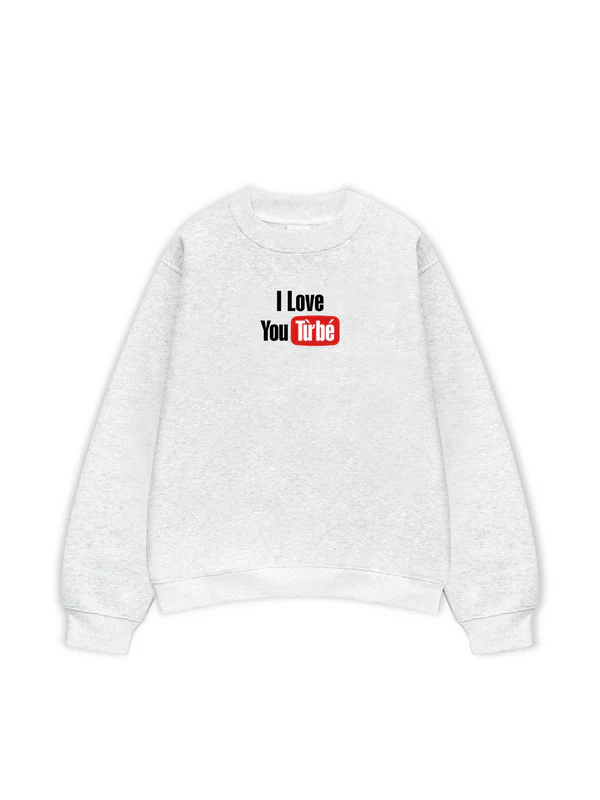 Áo Sweater Form Rộng In I Love You Từ Bé