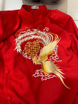 Red EmbroideredTraditional Wedding Ao Dai