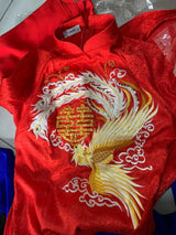 Red EmbroideredTraditional Wedding Ao Dai