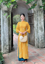 Yellow Embroider Ao Dai