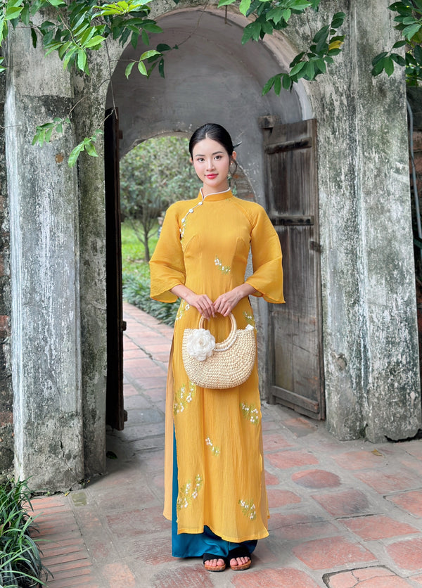 Yellow Embroider Ao Dai