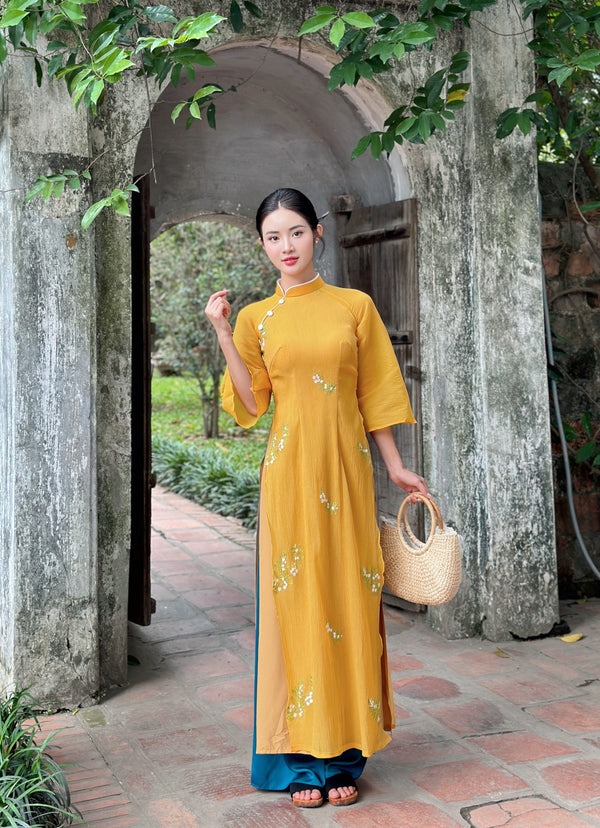Yellow Embroider Ao Dai