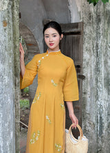 Yellow Embroider Ao Dai
