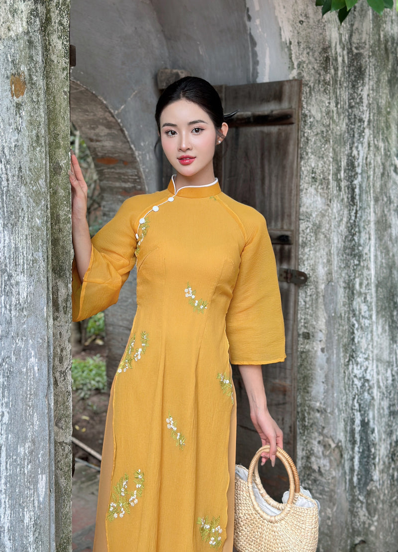 Yellow Embroider Ao Dai