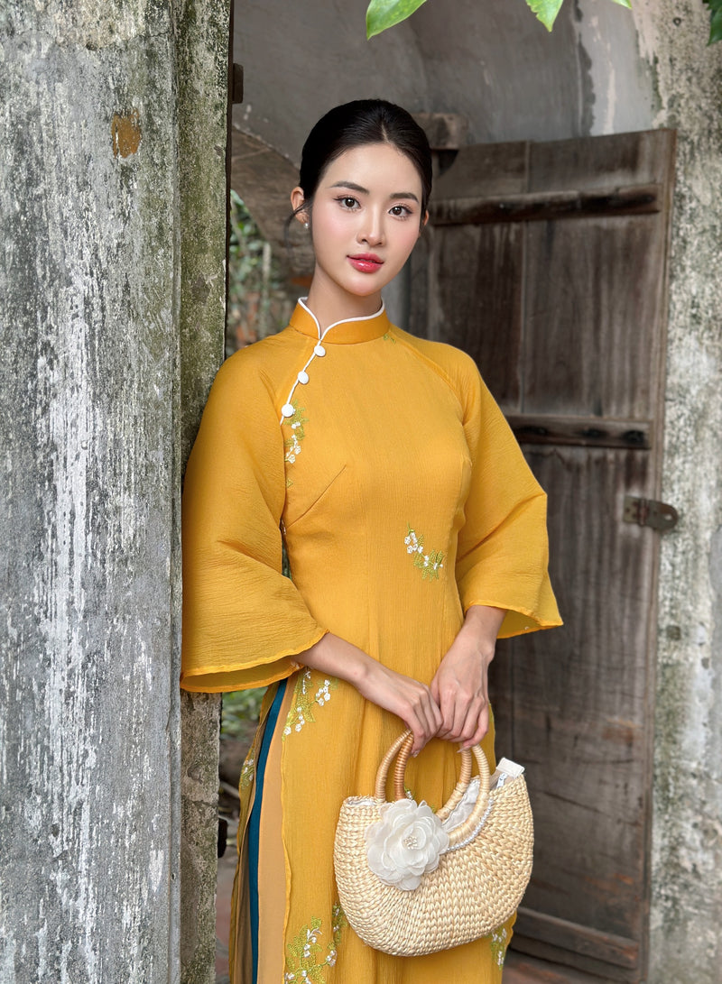 Yellow Embroider Ao Dai