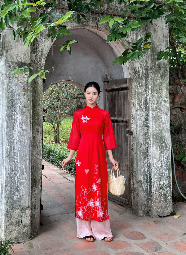 Modernized Ao Dai With Butterfly Motif