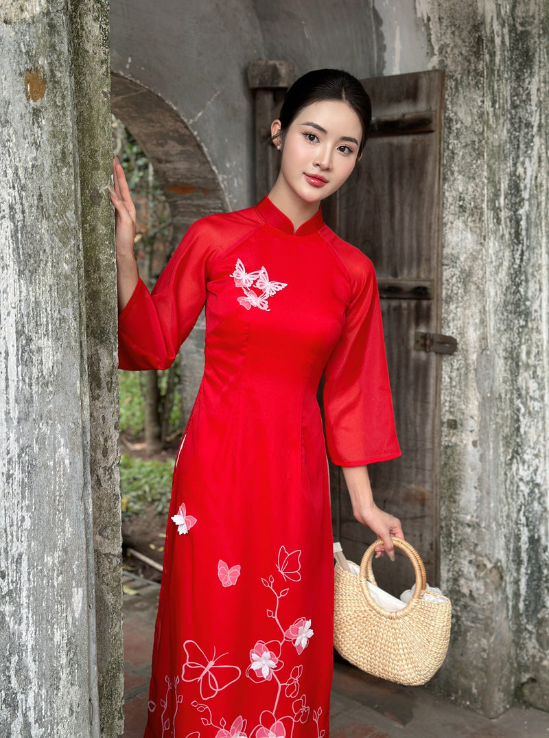 Modernized Ao Dai With Butterfly Motif