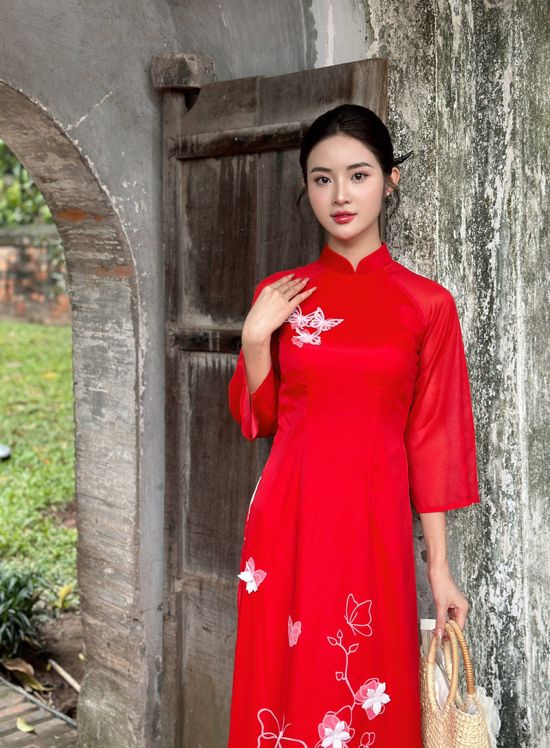 Modernized Ao Dai With Butterfly Motif