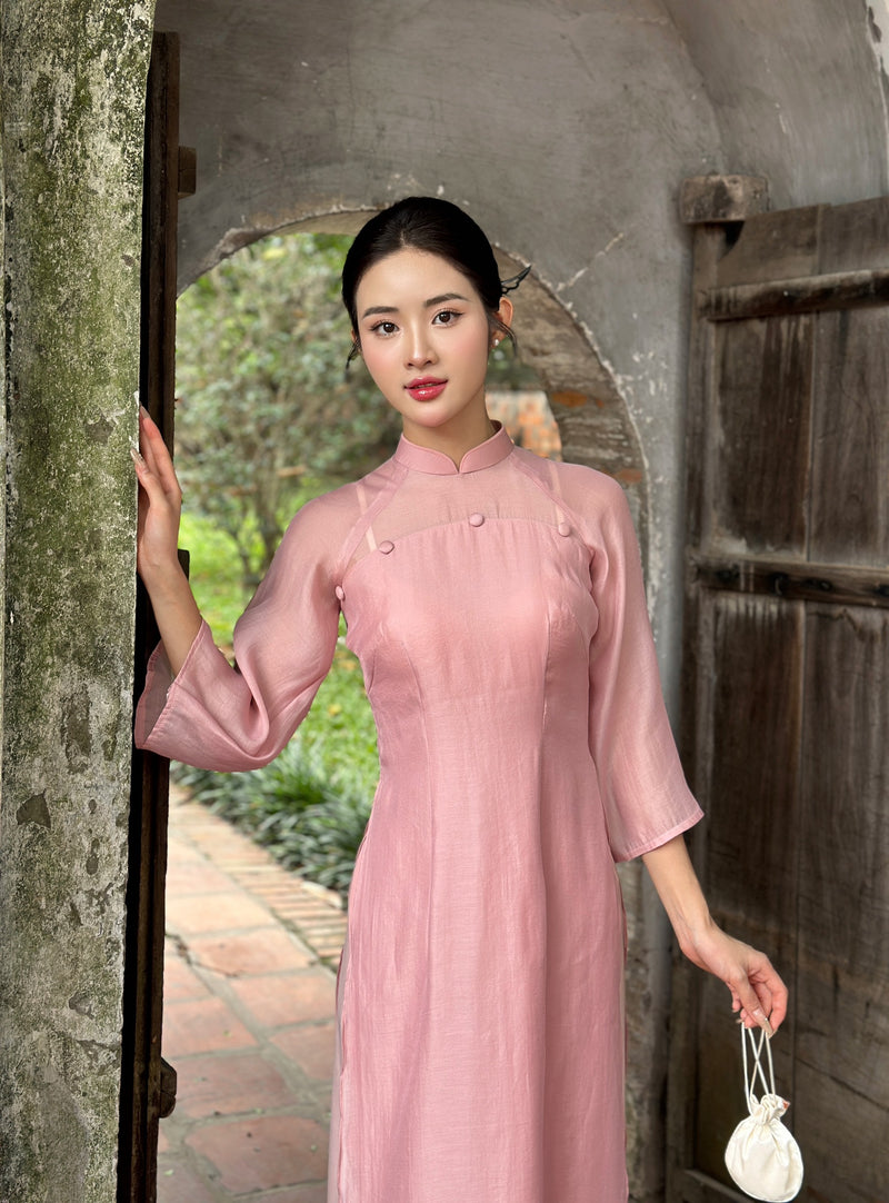 2 Layers Pink Ao Dai