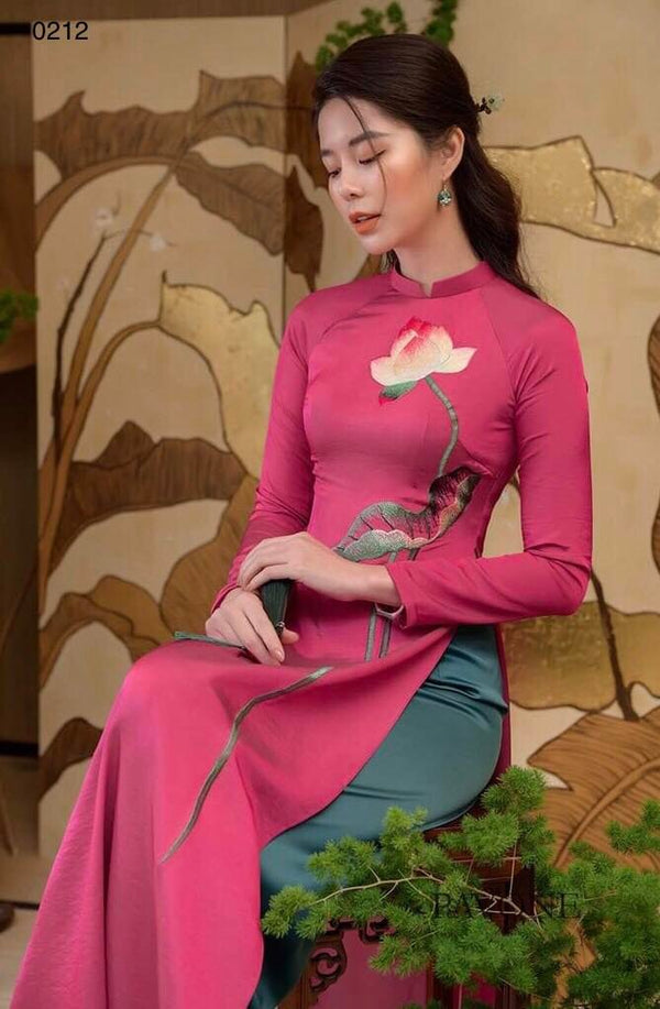 Vietnam Traditional Ao Dai | Ao Dai Truyen Thong Theu Hoa
