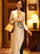 Vietnam Traditional Ao Dai | Ao Dai Truyen Thong Theu Hoa