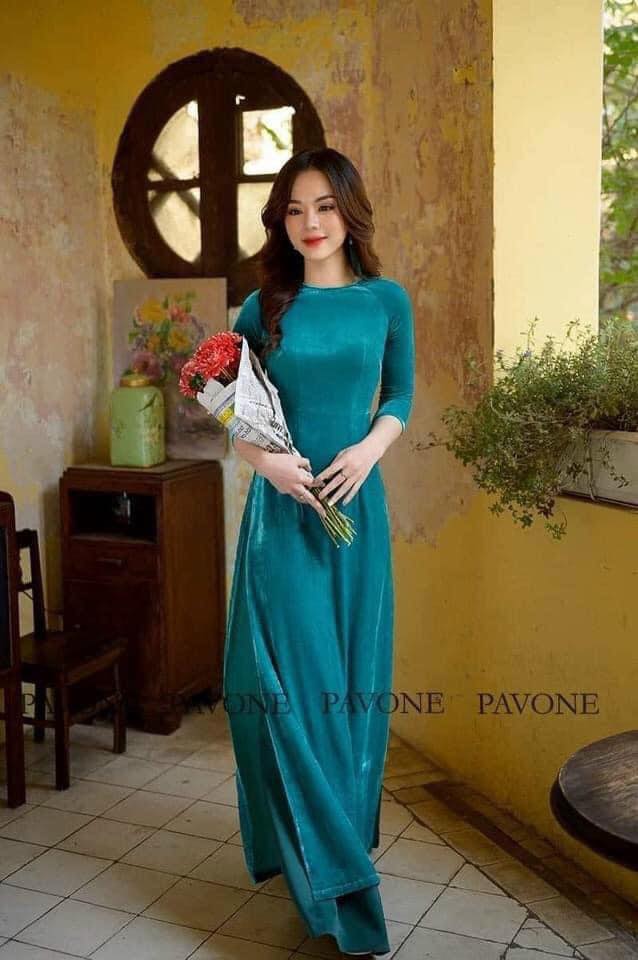 Vietnam Traditional Ao Dai | Ao Dai Nhung Co Tron