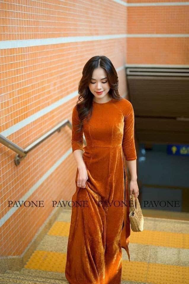 Vietnam Traditional Ao Dai | Ao Dai Nhung Co Tron