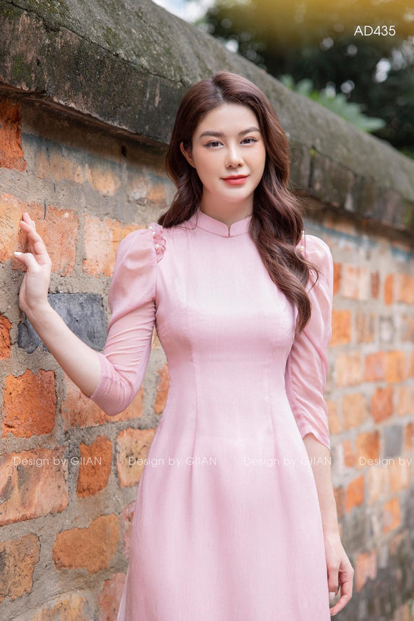 Vietnam Traditional Ao Dai | Ao Dai Voan Phoi Hoa Nhi