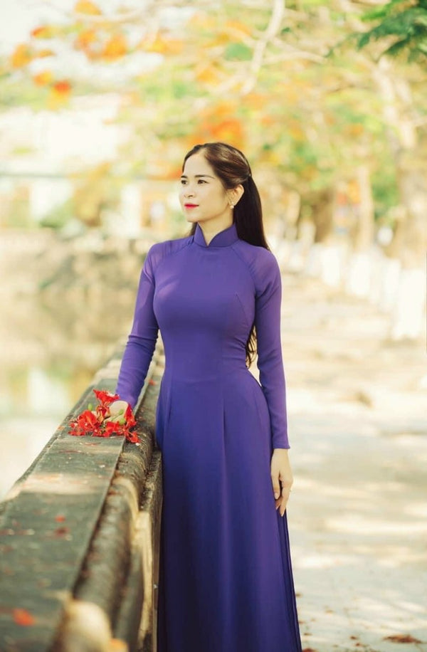 Vietnam Traditional Ao Dai | Ao Dai Viet Chiffon 4 Ta