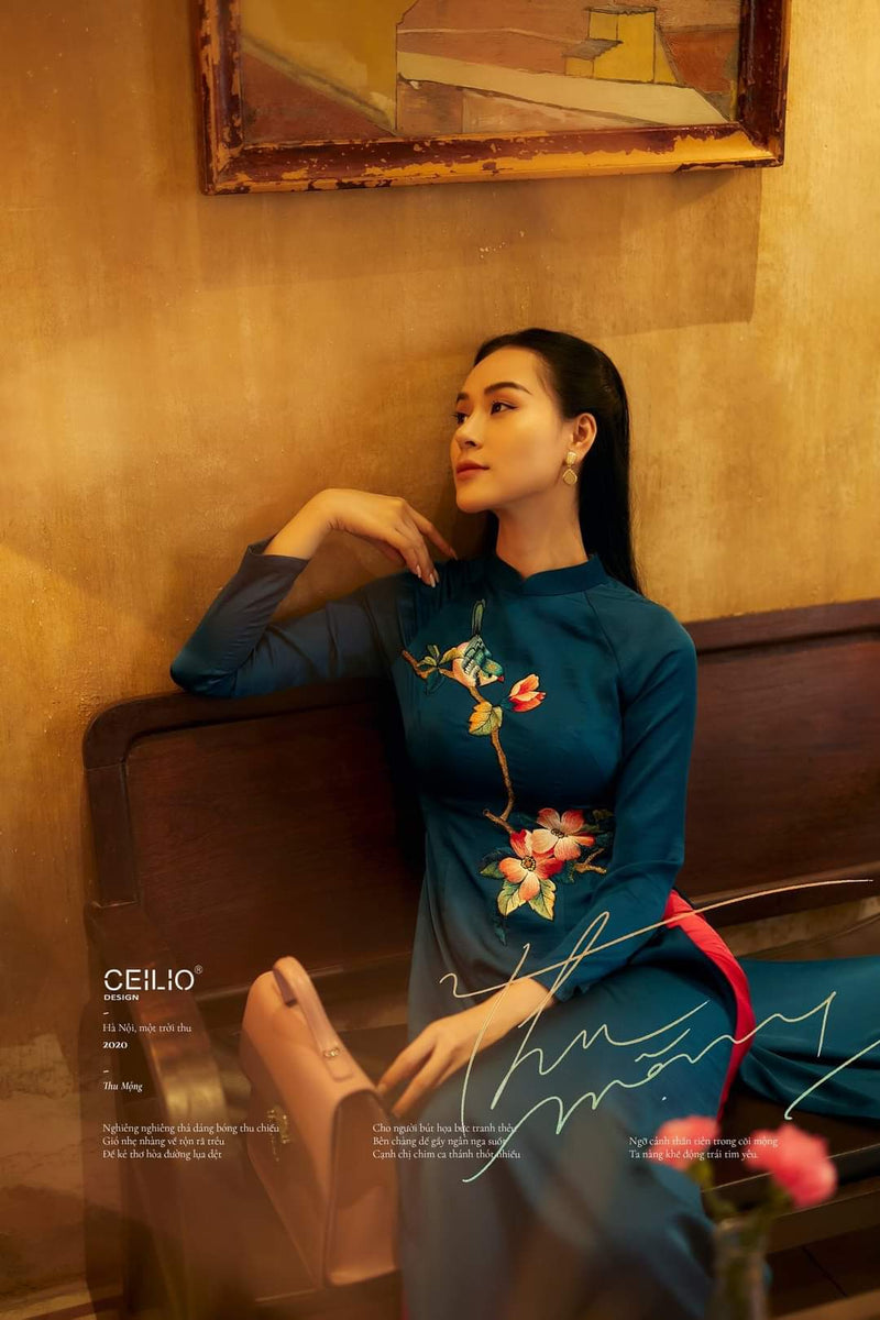 Vietnam Traditional Ao Dai | Ao Dai Truyen Thong Theu Hoa