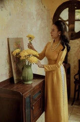 Vietnam Traditional Ao Dai | Ao Dai Truyen Thong Lua Van Go