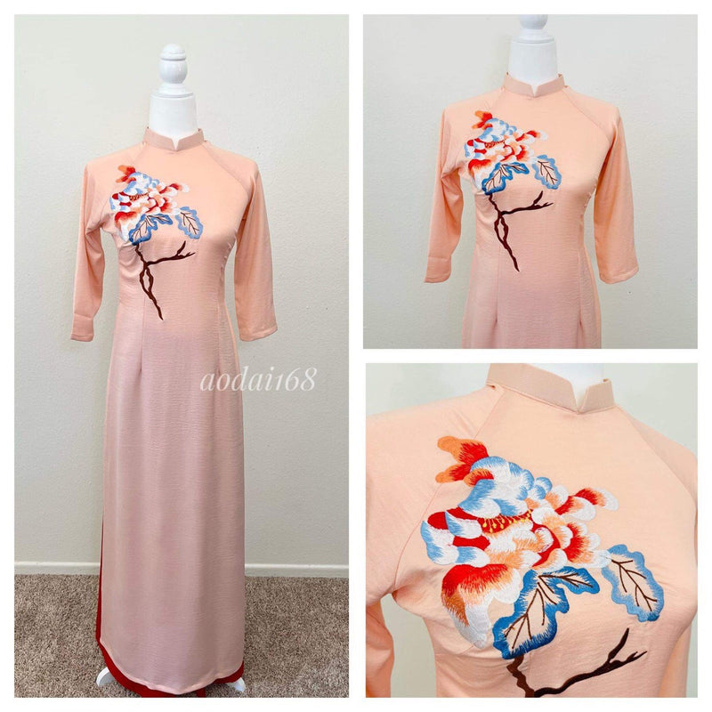 Vietnam Traditional Ao Dai | Ao Dai Truyen Thong Theu Hoa