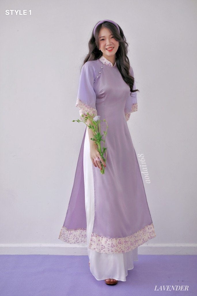 Vietnam Modernized Ao Dai | Ao Dai Phoi Voan Hoa
